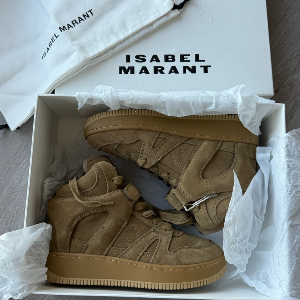 Isabel Marant Suede 80s Sneak in Taupe